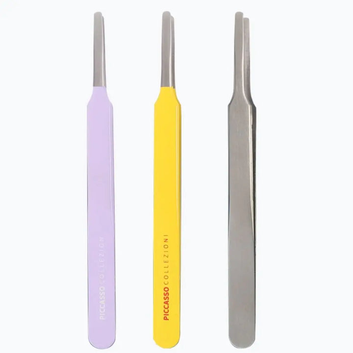Multifunctional Round Tip Eyebrow Tweezers Stainless Steel Straight False Eyelashes Applicator Eyelash Extension Aids