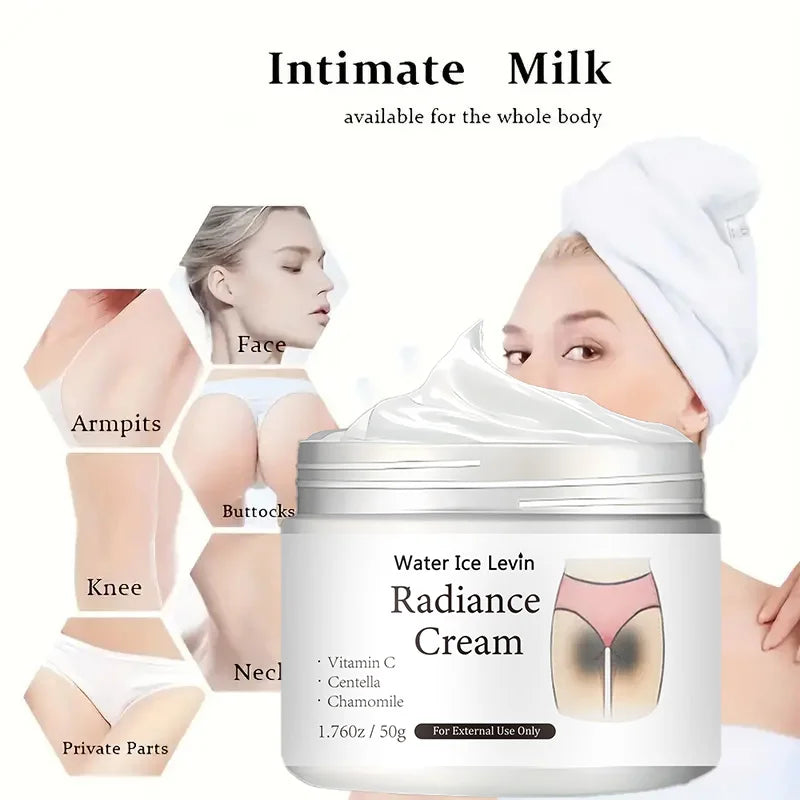50g Brightening Cream - Contains Vitamin C, for private areas, underarms, joints, improves the appearance of melanin, brightens the skin on the inner thighs and buttocks