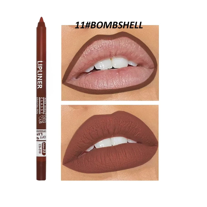 20 Color Matte Lipliner Pencil Waterproof Natural Red Brown Pro Lip Liner Makeup Lips Contour High pigment Lipstick Cosemetic