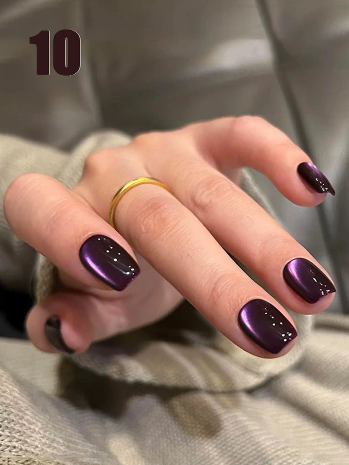 12ML 1-21PCS Autumn Nails Red through half the Sky Cat Eye Nail Glue Halloween New Whitening Glass Bead Cat Eye Nail Polish