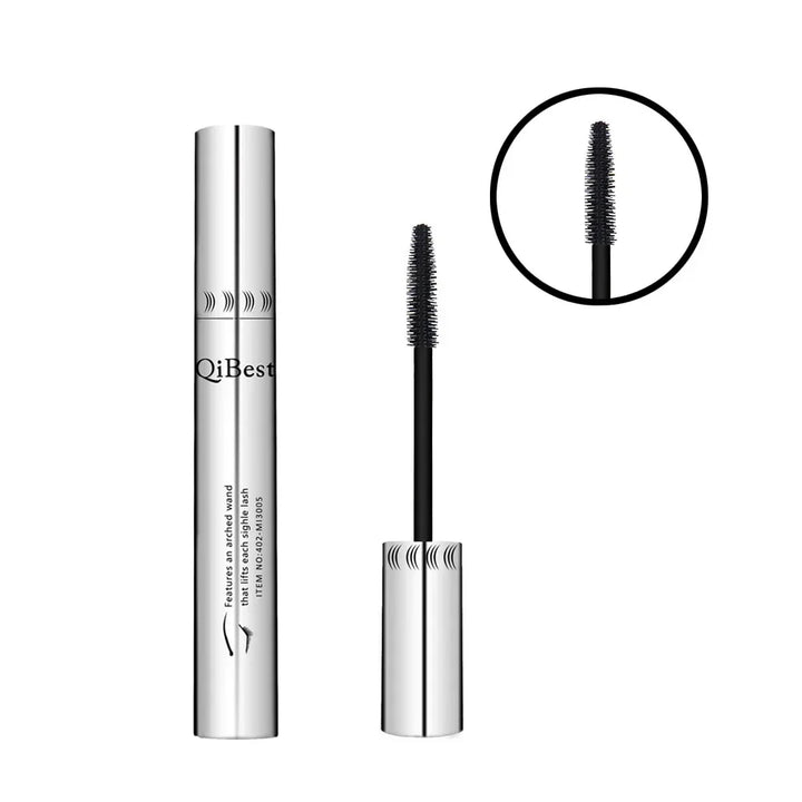 Qibest Silver Tube Mascara Waterproof Long & Curling Black Eyelashes Easy Removal No Dizziness Everlastingly Lasting
