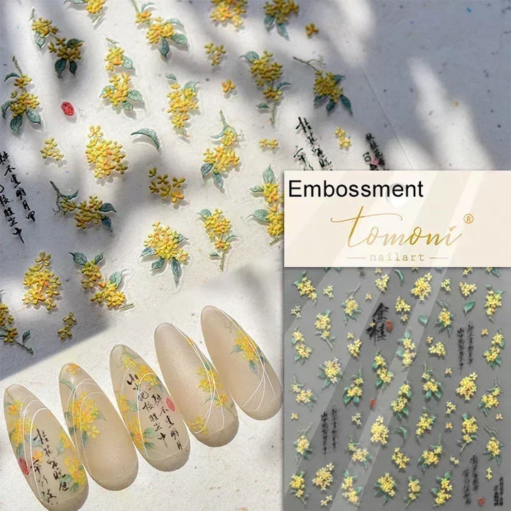 Hipster Pure White Flowers Rose Spring Lily Peony Camellia Daisy Jelly Cherry Blossom Magnolia Nail Art Stickers Manicure Decals