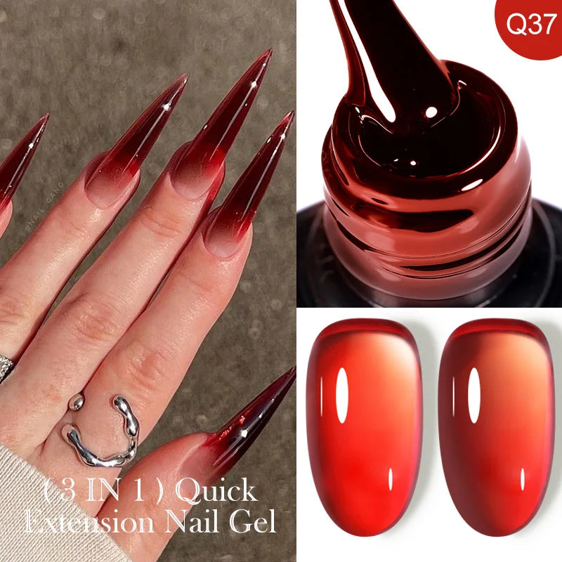 LILYCUTE 15ML Quick Extension Gel Nail Polish Nude Milk White Color Finger Prolong Acrylic Crystal Construction Hard Gel Varnish