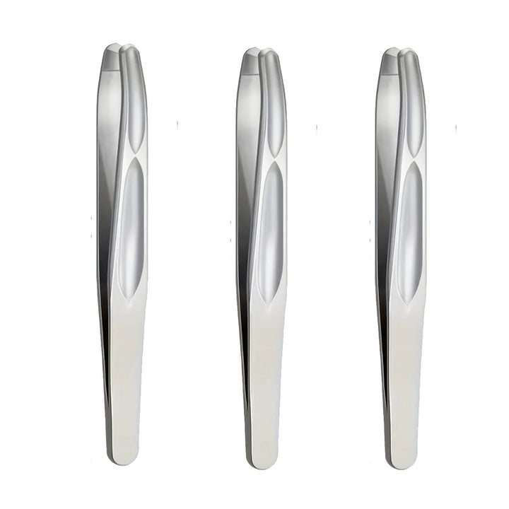 Stainless Steel Eyebrow Clips for Precision Beard and Mustache Trimming Gentle on Light Beige Round Head Tweezers