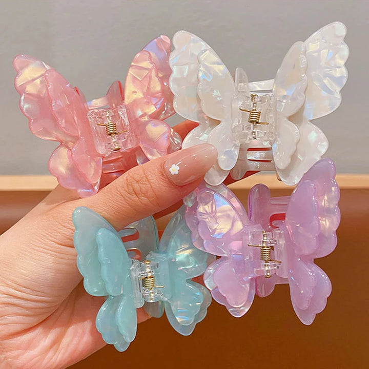 New Fairy Acetate Butterfly Claw Clip Female Elegant Colorful Bow Crab Shark Hair Clips Hairpins For Women Girl Hair Accessories