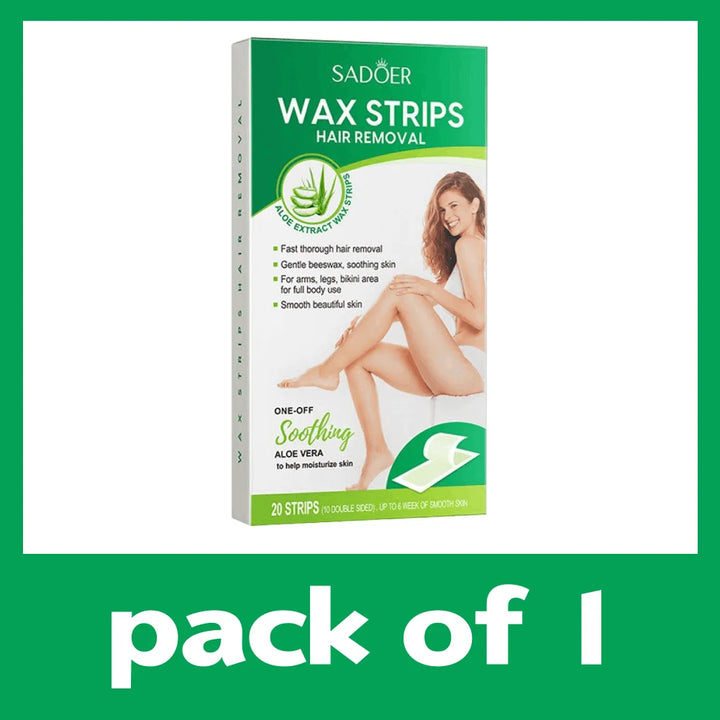 20PCS Hair Removal Wax Strips Roll Underarm Wax Strip Paper Mild Aloe Nourishing Essence for Face Body Leg Arm Hair Removal