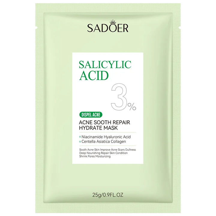 5pcs SADOER Salicylic Acid Face Mask Moisturizing Nourishing Firming Hydrating Facial Masks Face Sheet Mask Skin Care