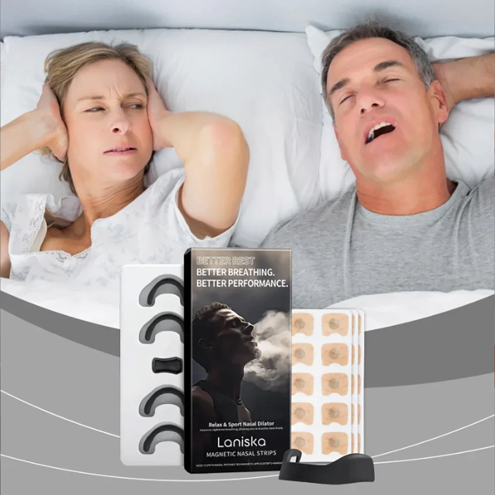 Sport Magnetic Nose Strips, Nasal Dilator for Breathing & Snore Reducing, Safe Skin-Friendly Starter Kit to Boost Oxygen Intake
