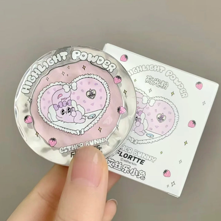 FLORTTE BUNNY Single Highlight Powder Facial Highgloss Natural Brightening  Blush Cream Brightening Liftup Face 3D Stereoscopic