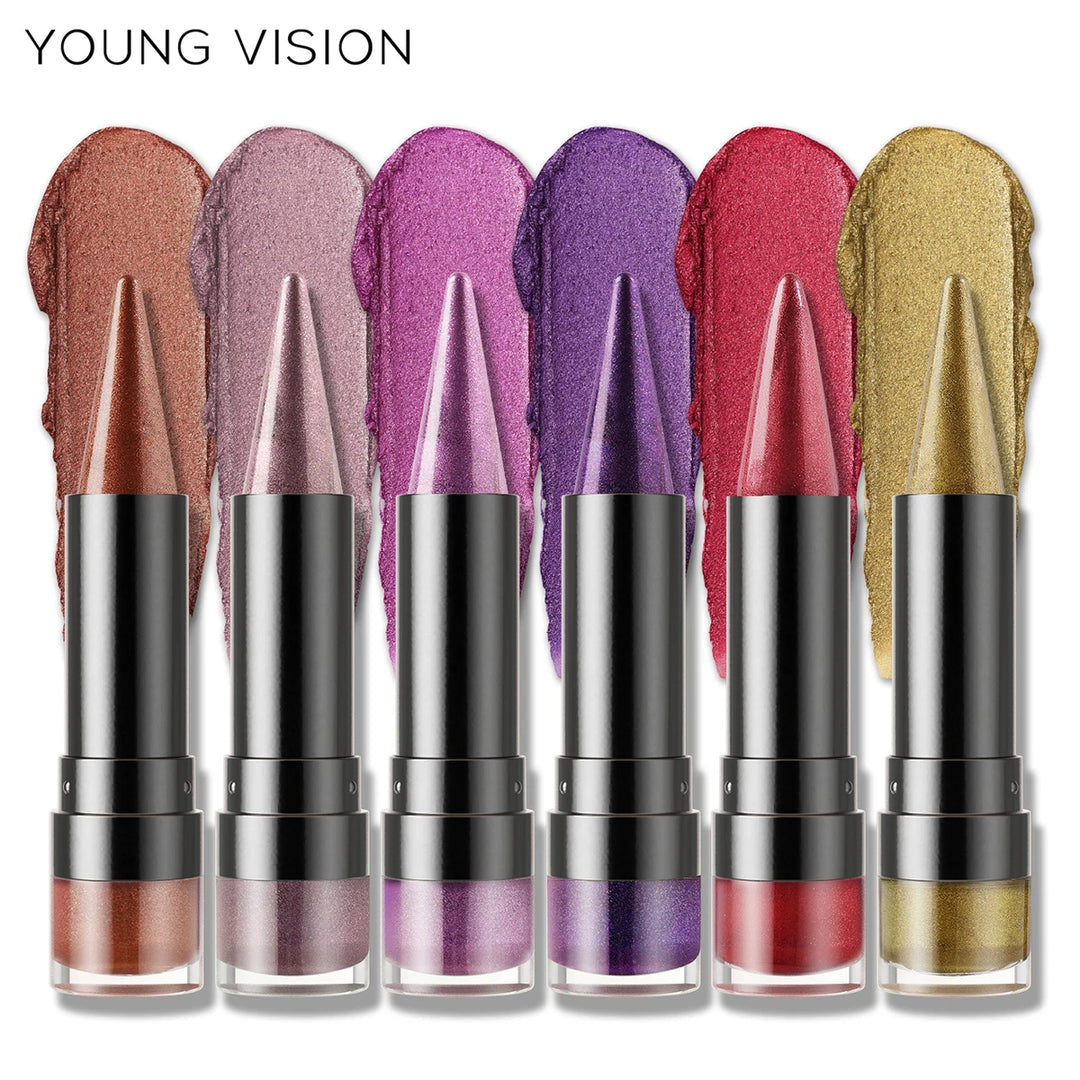YOUNG VISION 6 Color Matte Pearl Shimmer Dual-Effect Lipstick Waterproof, Non-Transfer Lipstick Cosmetics