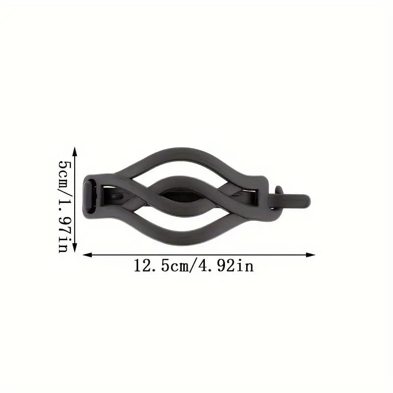 4PCS French Flat Round Hair Clips Vintage Twisted Non-Slip Buckle for Thick Thin Hair Women Girls