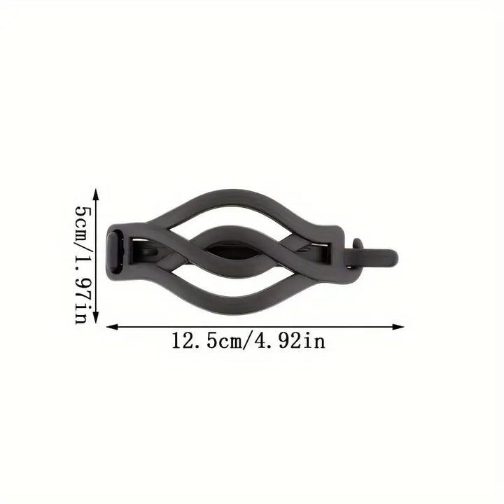 4PCS French Flat Round Hair Clips Vintage Twisted Non-Slip Buckle for Thick Thin Hair Women Girls