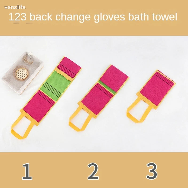 Back Rubbings Strip Exfoliating Wash Towel Back Artifact Strong Ash and Mud Removal Back Rub Men and Women Bath Towel Bath Towel Gloves