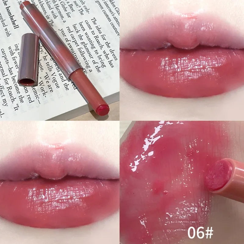 Strawberry Jelly Lipsticks Moisturizing Water Gloss Lip Stick Tint Mirror Clear Lip Gloss Non-Sticky Lips Makeup Korean Cosmetic