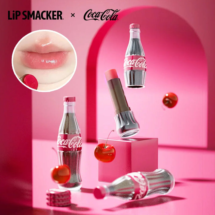 LiP Smacker X Coca-Cola Classic Flavor Lip Balm 2-Piece Set Autumn Winter Long-lasting Moisturizing Vintage Bottle Design