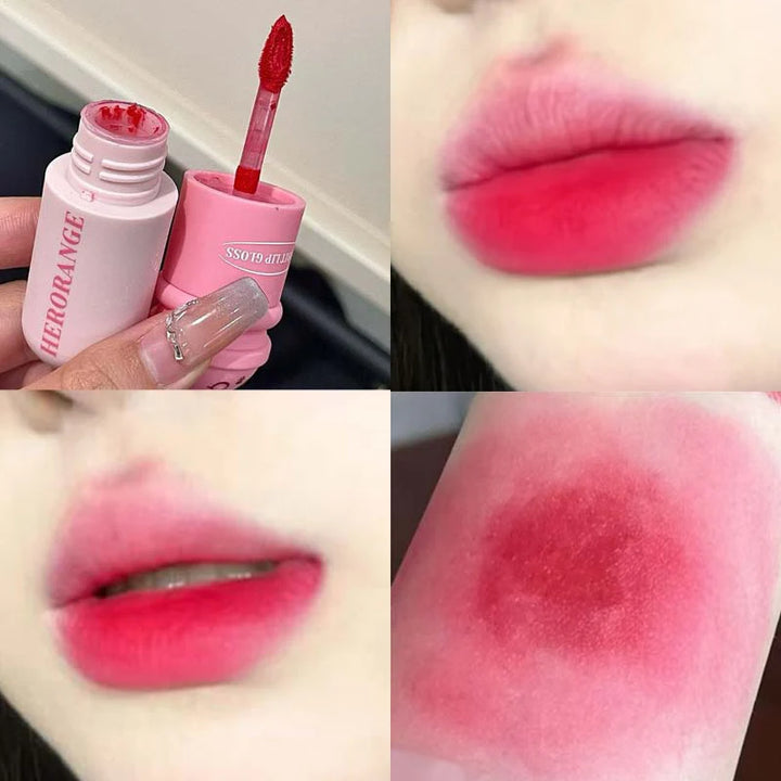 Cute Rabbit Matte Lip Mud Liquid Lipstick Waterproof Rose Lip Gloss Lasting Waterproof Smoky Nude Purple Lip Tint Korean Makeup
