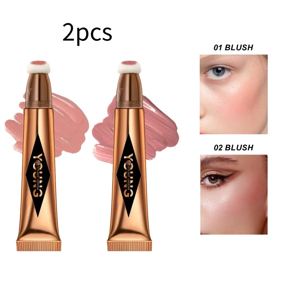 YOUNG VISION air cushion, powder blusher, high gloss stick, makeup liquid, rouge, 6 colors optional