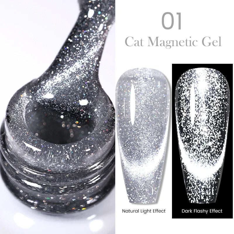 BORN PRETTY Sparkling Glass Bead Cat Magnetic Gel Nail Polish Flash White Spar Red Color Semi Permanent Soak Off UV Gel Varnish