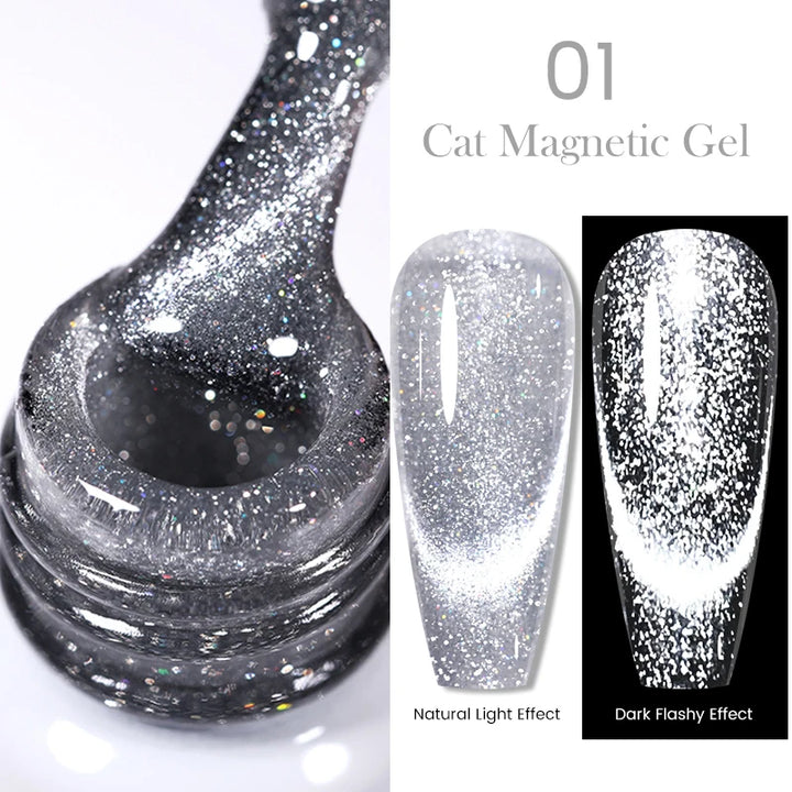 BORN PRETTY Sparkling Glass Bead Cat Magnetic Gel Nail Polish Flash White Spar Red Color Semi Permanent Soak Off UV Gel Varnish