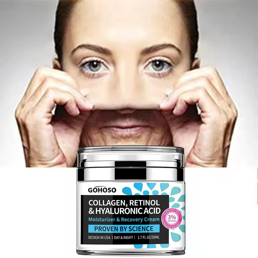 ENVISHA Skin Care Collagen Retinol Hyaluronic Acid Face Cream Firming Whitening Anti-Aging Wrinkle Moisturizing Hydrating