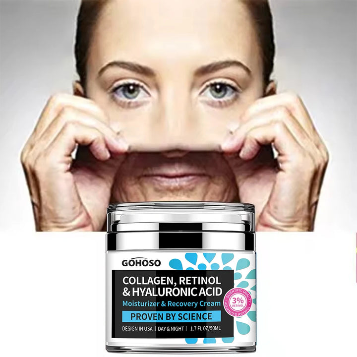 ENVISHA Skin Care Collagen Retinol Hyaluronic Acid Face Cream Firming Whitening Anti-Aging Wrinkle Moisturizing Hydrating