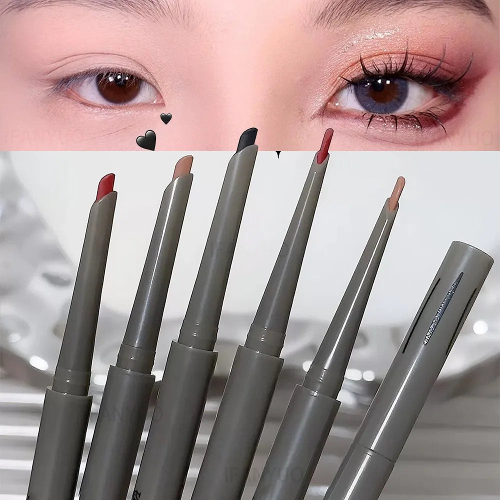 1Pc Matte Wine Red Silky Long-lasting Eye Liner Gel Pencil Lasting Smooth Easy To Color Waterproof Flat Head Eyeliner Eye Makeup