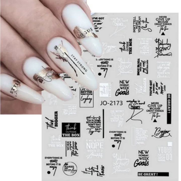 1PCS Laser Love Letter Nail Sticker Nail Art Decoration Flower Star supplies Decals Press On Nails Stickers Parts