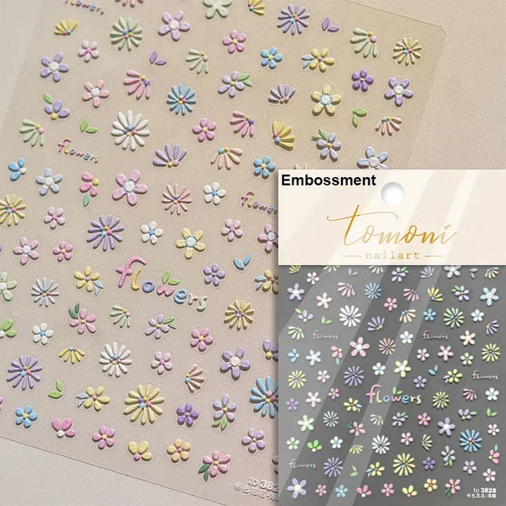 Hipster Pure White Flowers Rose Spring Lily Peony Camellia Daisy Jelly Cherry Blossom Magnolia Nail Art Stickers Manicure Decals