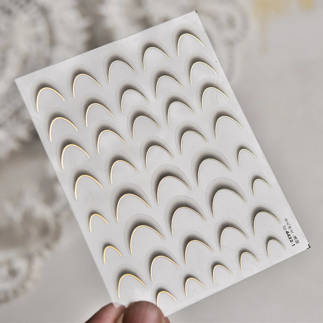 1pcs White 5D Pearl Lace Wave Lines Nail Art Stickers Elegant Exquisite Nail Decoration Decals DIY Self Adhesive Transfer Slider