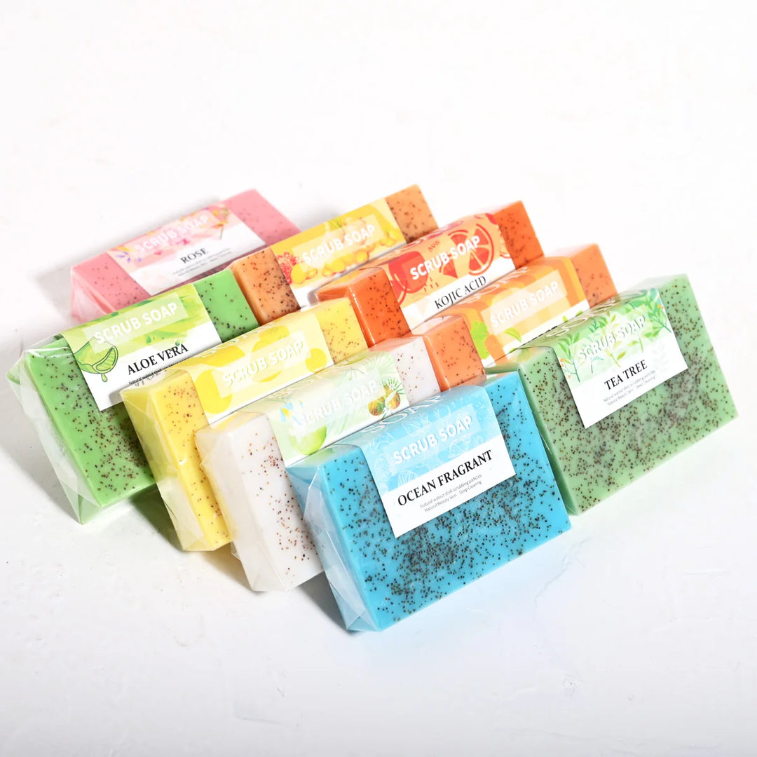 100% Organic Carrot Soap, Natural Walnut Granules, Bright White Essential Oil, Glycerin Bath Handmade Soap, Moisturizing And Nou