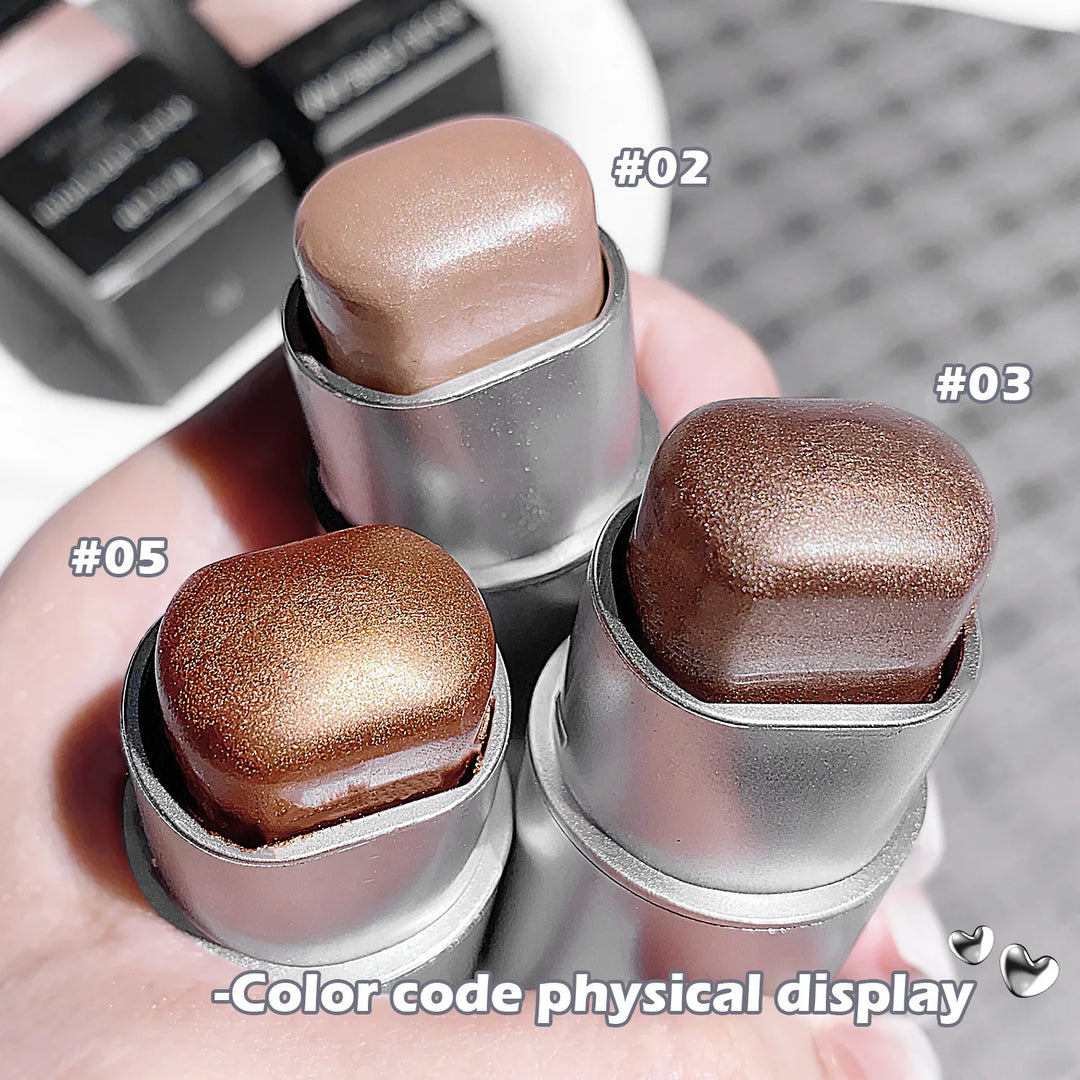 Clear highlighter stick, pearlescent fine shimmer, facial watery skin, natural contouring, brightening light and shadow highligh