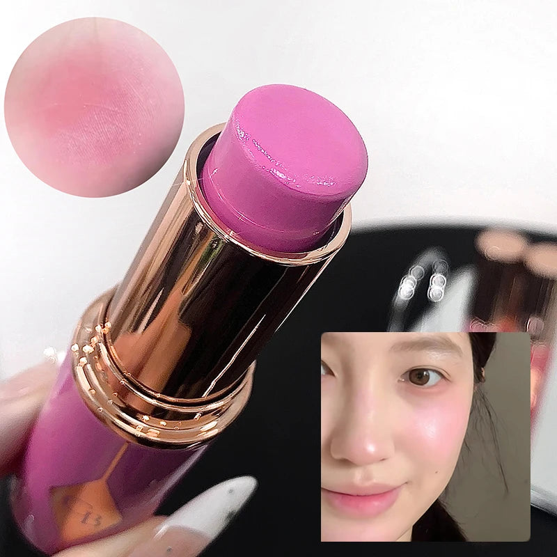 Jelly Blush Stick Multi-use Lip & Cheek Tint Soft Glow Hydrating Glowing Natural Low Saturation Pink Purple Blush Korean Makeup