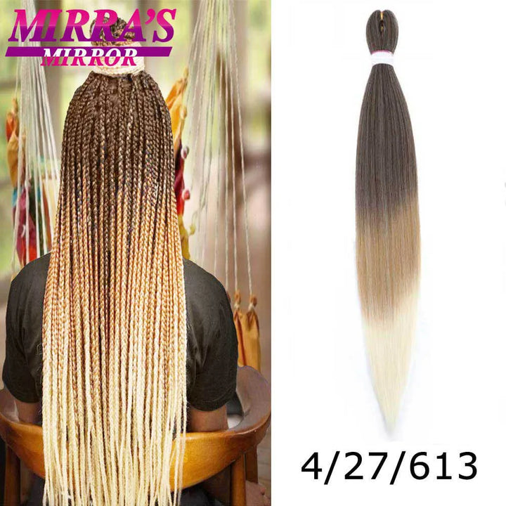 Pre Stretched Braiding Hair Ombre Jumbo Braids Hair Extensions YAKI Straight Synthetic Braid 1/3/6/8/10 Pcs Bulk Mirra's Mirror