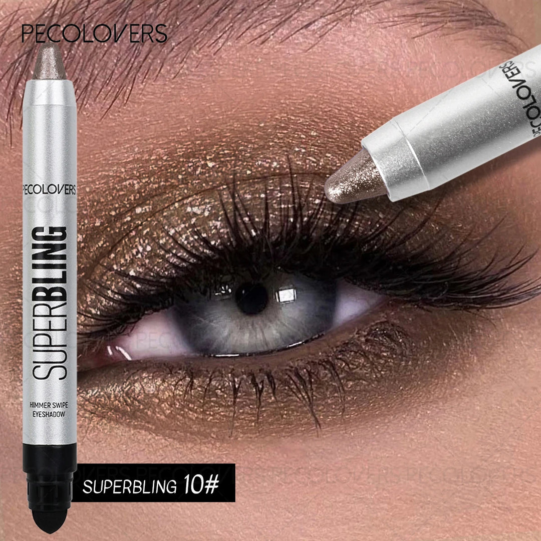 1 Pc High Color Rendering Shimmer Eyeshadow Pen, Shiny Colors Eye Shadow Stick, Eye-catching Eye Makeup, Music Festival Makeup