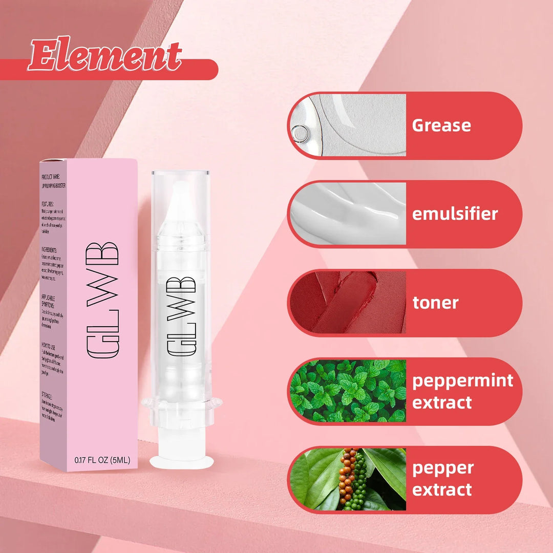 Lip Plumping Booster High Shine Lip Plumper Lip Oil Needle Tube Lip Gloss Lip Balm Extreme Volume Lip Tint Makeups Cosmetics