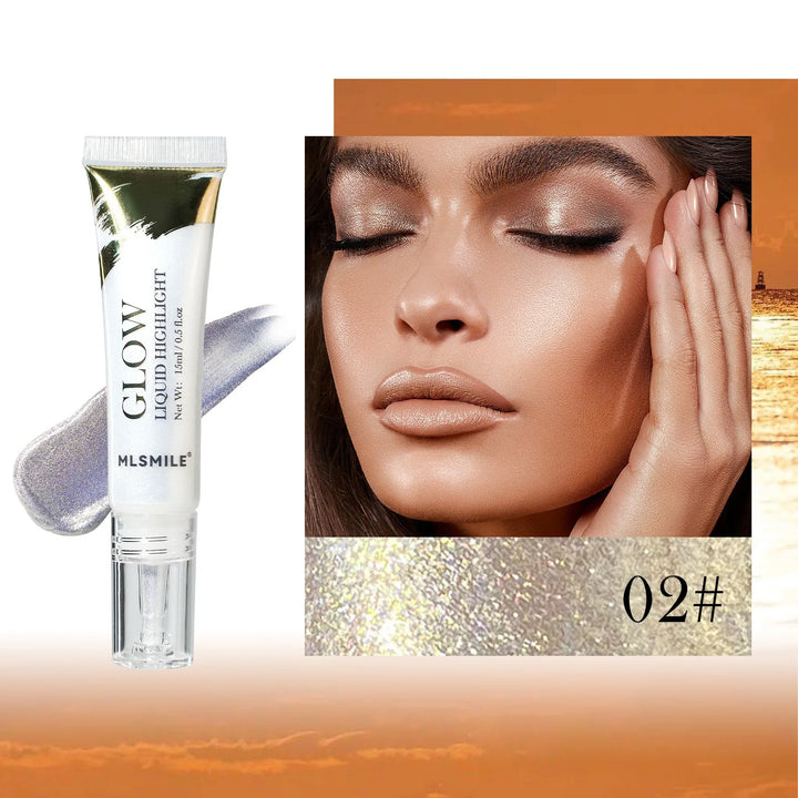 1PC Highly Pigmented Liquid Highlighter Makeup Waterproof Lasting Shimmer Glow Stick for Face Body Eyes Contour Highlighting