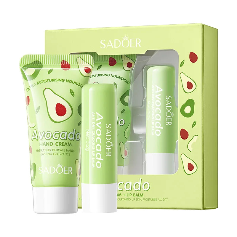 Avocado Nourishing Hand Cream Lip Balm Set Moisturizing Care Deeply nourishing Anti- cracking Anti-peel Skin Care