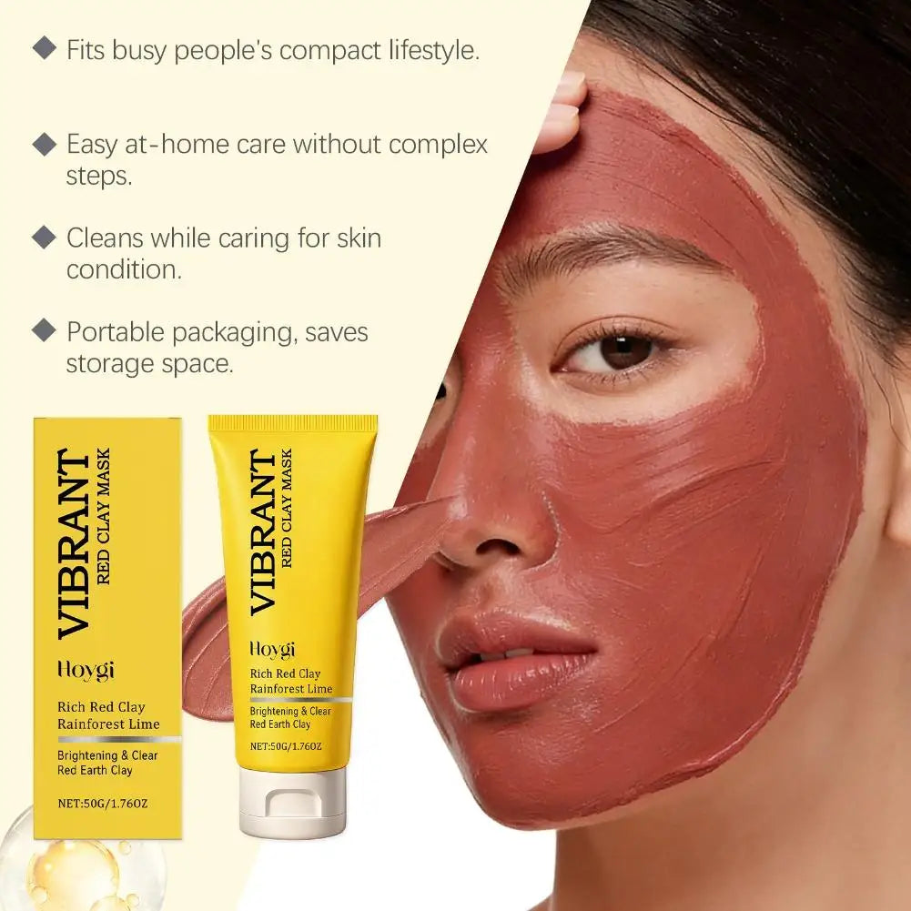 Red Clay Deep Cleansing Mud Mask 50g Deep Pore Cleansing Brightening Reducing Breakouts Oil-control For All Skin Types Skin Care