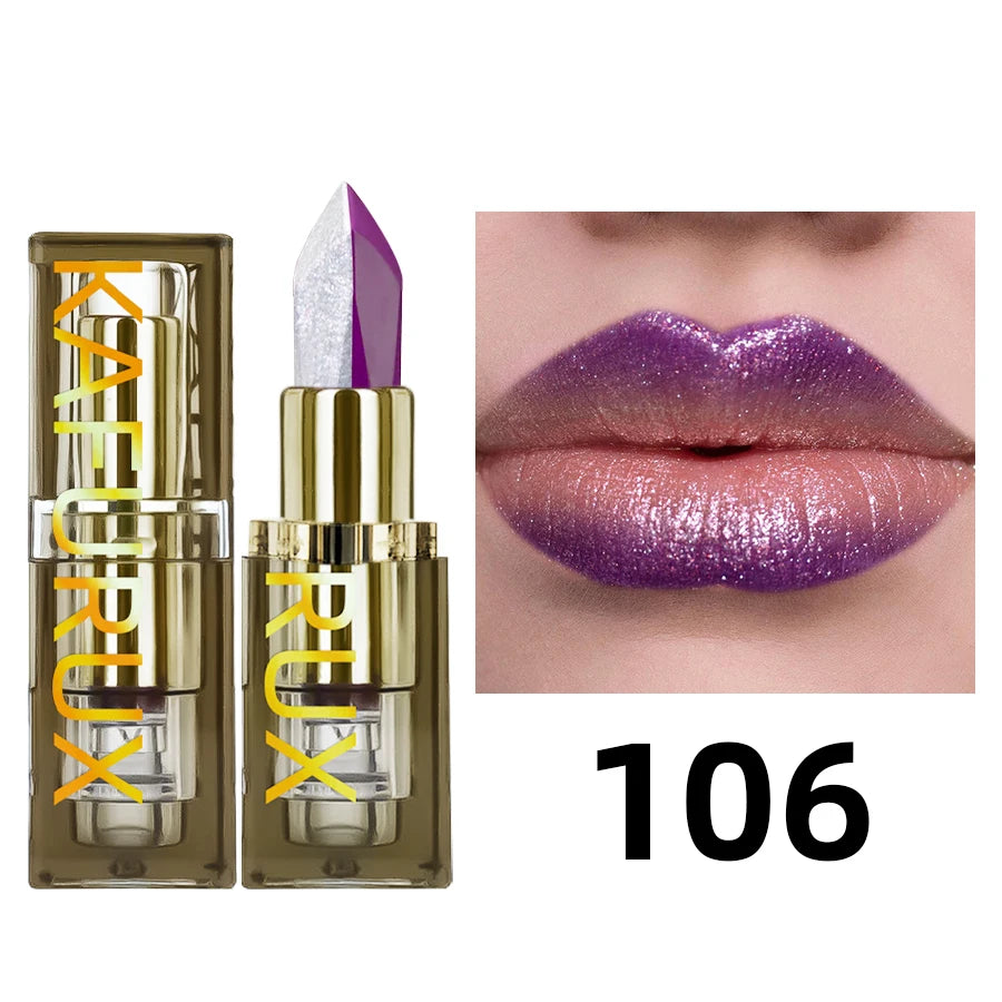 6 Color  Glitter Two-tone Lipstick Purple Black Matte1pc Lipsticks Cosmetics Easy to use Lip Tint Makeup Lip Beauty Red Pigment