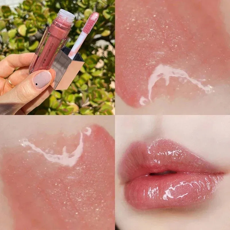 Natural Three-dimensional Contour Modification Matte 3D Bubble Rose Dual Tone High Gloss Flowing Liquid Lip Gloss Moisturizing