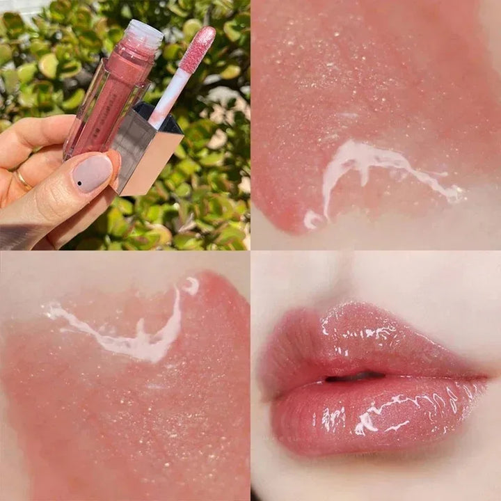 Natural Three-dimensional Contour Modification Matte 3D Bubble Rose Dual Tone High Gloss Flowing Liquid Lip Gloss Moisturizing
