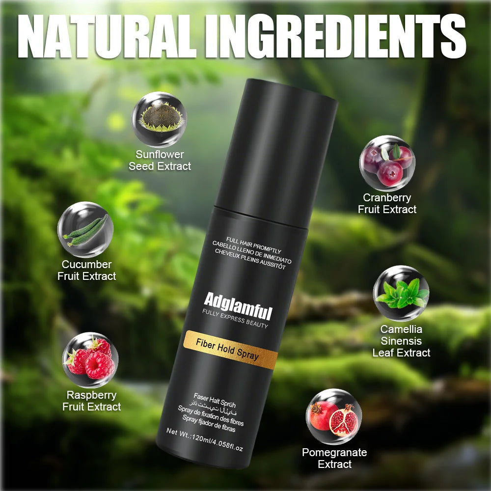 Hair Fiber Spray - Easy-To-Use, Long-Lasting Volume & Texture, Ideal for All Hair Types, with Natural-Looking Fullness