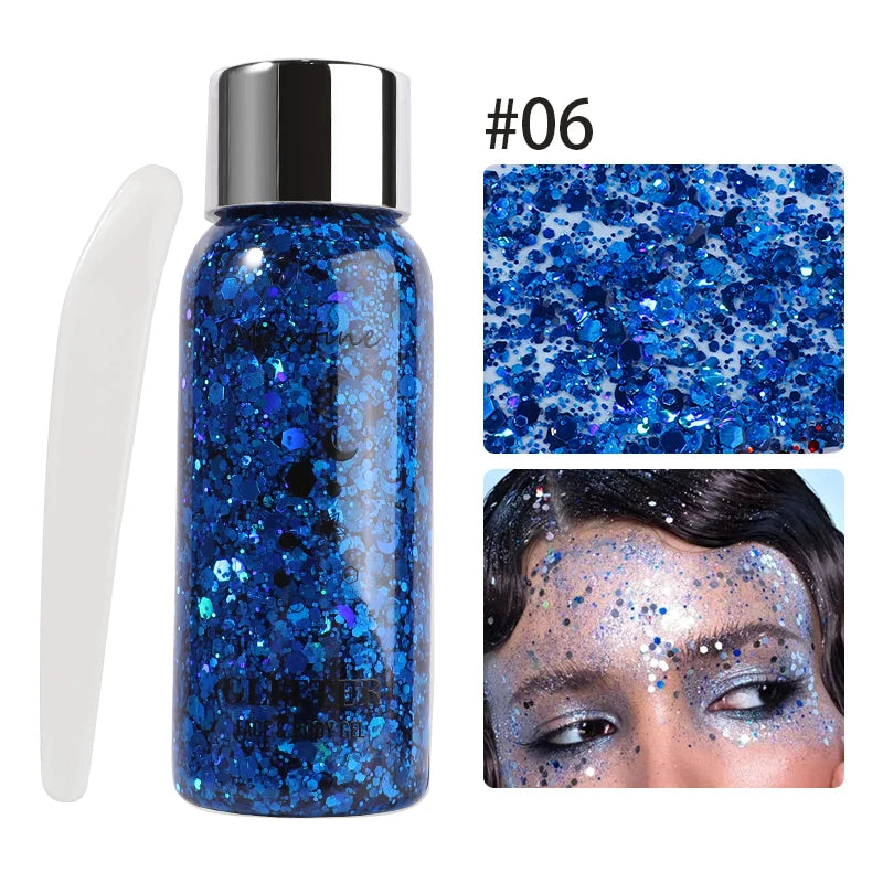 Body Glitter Gel Sequins Long Acting Face Eyes Hair Prom Party Mermaid Scales Not Easy To Take Off Makeup