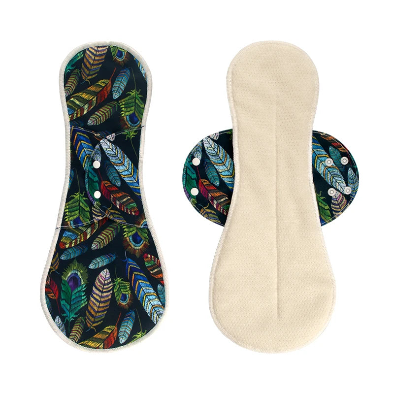 2Pcs Washable Menstrual Pad Panty Liner Reusable Cloth Sanitary pad Hygienic and Soft Cotton Mesh Menstrual Accessories
