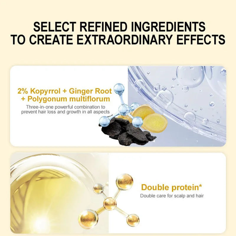 PURC Ginger Hair Care Essence To Promote Hair Growth Essence To Repair Dry Bifurcated Hair Oil Scalp Care for Both Men and Women