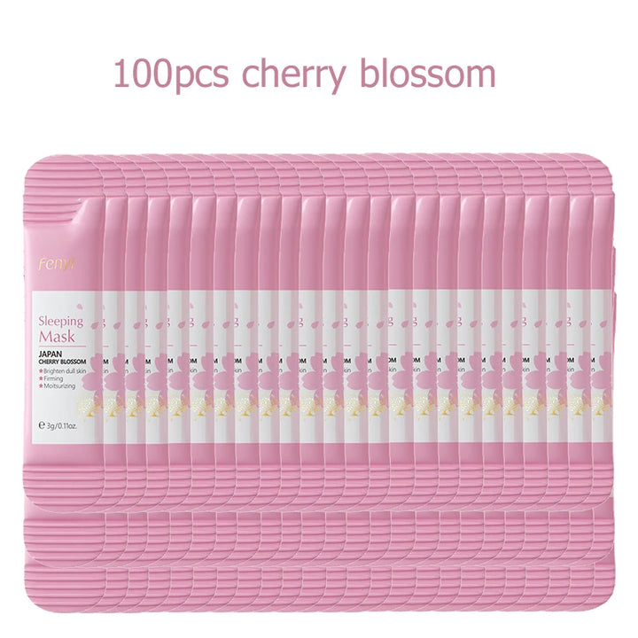 100 pcs LAIKOU Moisturizing Sleeping Mask Sakura Snail Seaweed Centella Face Mask Tendering & Nourishing Oil-control Skin Care