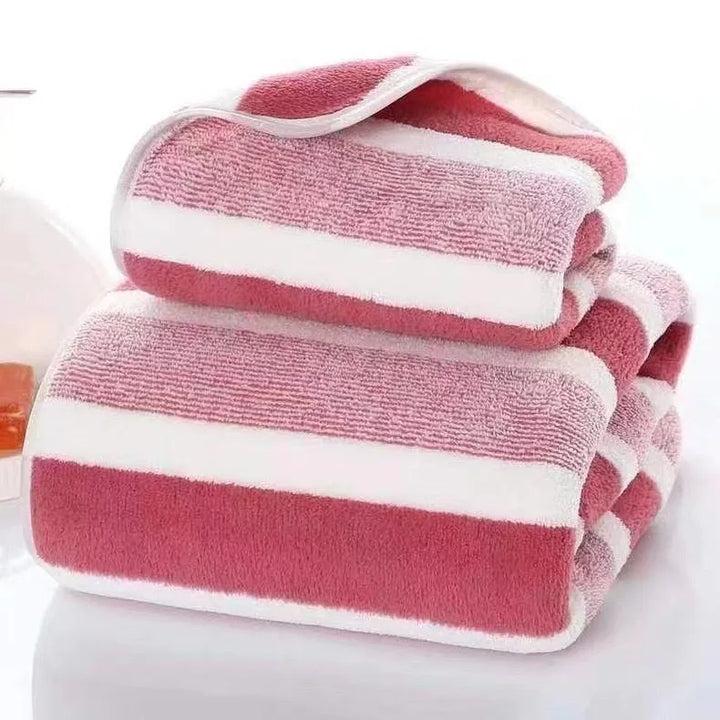 4pcs Striped Bath Towel Set Absorbent & Quick-drying Showering Towels Super Soft & Skin-friendly Bathing Towel For Home Bathroom