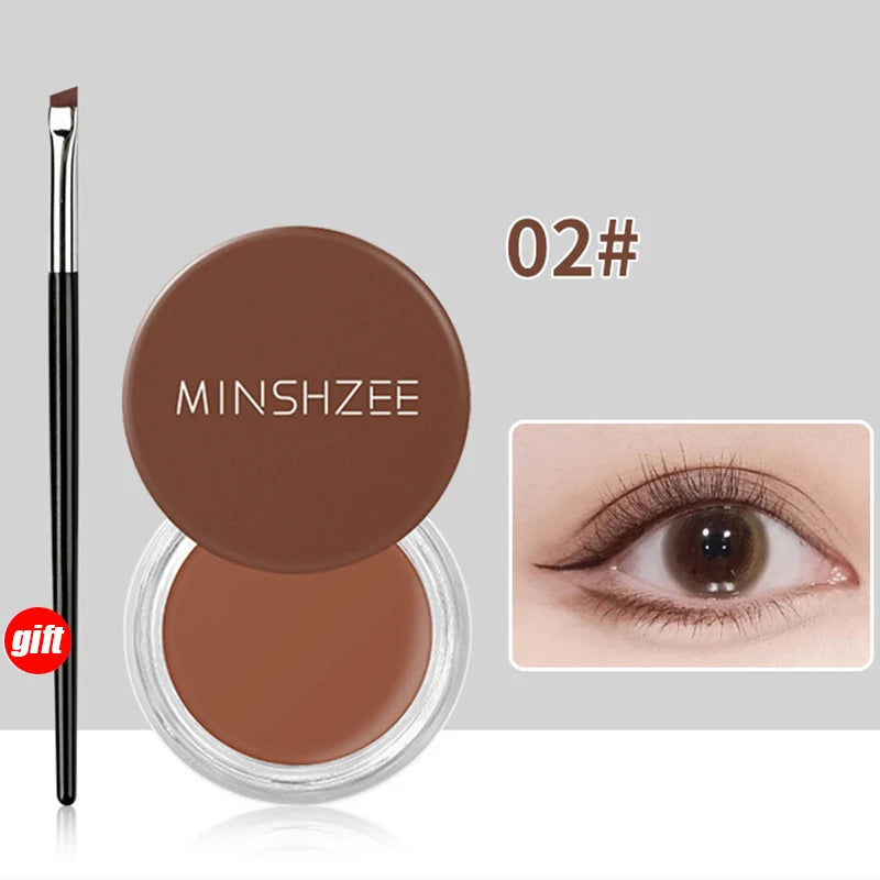 Black Brown Eyeliner Cream Waterproof Beauty Cosmetics Long Lasting Eyeliner Gel Eyeshadow Makeup Tools with Brush Set Eye Liner