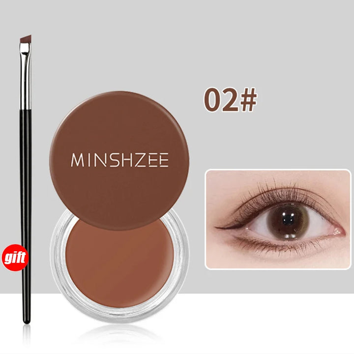 Black Brown Eyeliner Cream Waterproof Beauty Cosmetics Long Lasting Eyeliner Gel Eyeshadow Makeup Tools with Brush Set Eye Liner