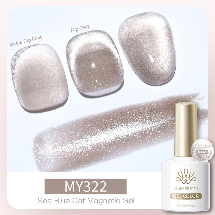 BORN PRETTY 10ml Silver Water Light Cat Magnetic Gel Nail Polish Nail Supplies Vernis Semi Permanent Gel for Fall Winter Nails
